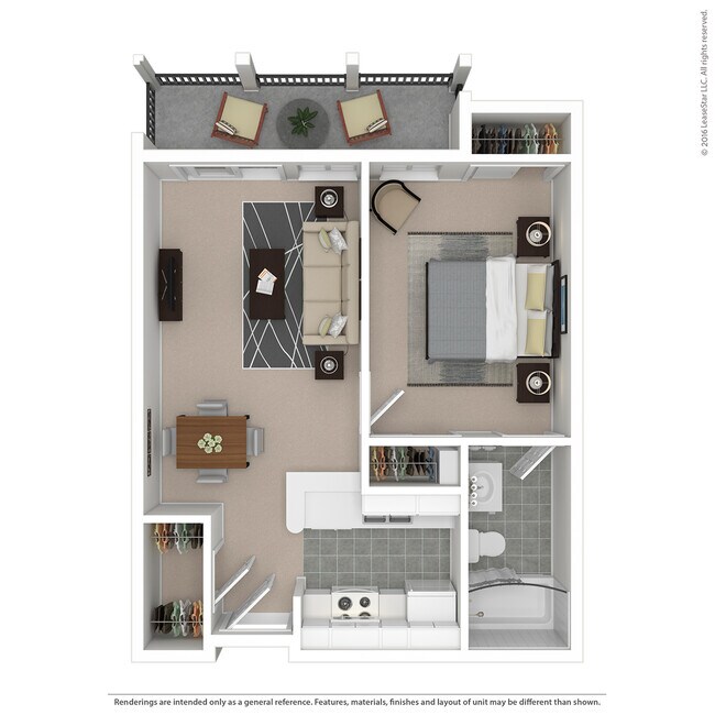 Medium 1 Bed 1 Bath 120 floor plan